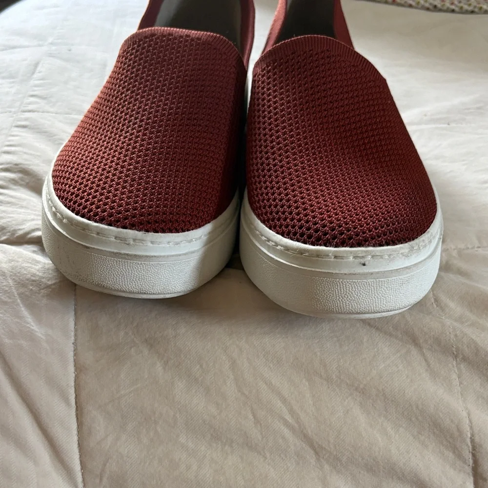 Eileen Fisher Prosper Platform Sneakers Brick Red Woven Slip Ons Size 10 - Picture 3 of 13